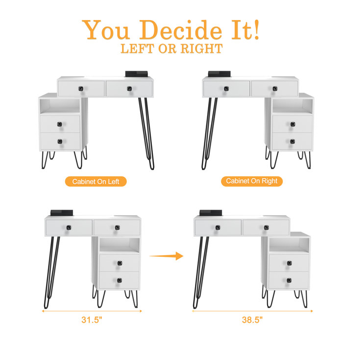 Corrigan Studio® Cheneyville Vanity Set with Stool and Mirror & Reviews